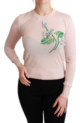Dolce & Gabbana Pink Floral Silk Cashmere Pullover Sweater -   -  Dolce & Gabbana.